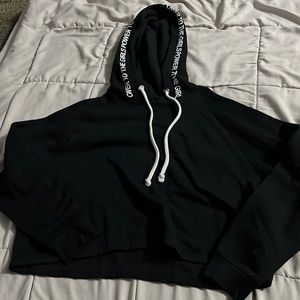 Black cropped hoodie in size large from Divided